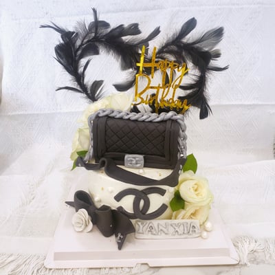K013香奈兒包包logo翻糖蛋糕1