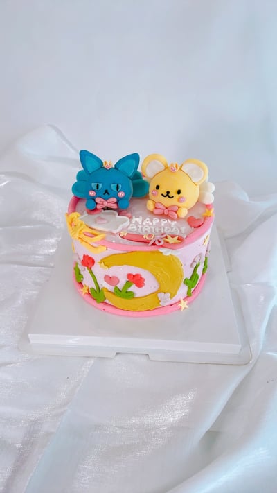 K065庫洛魔法使翻糖蛋糕1