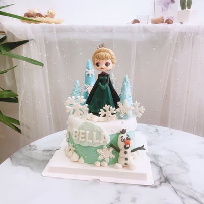 C012Elsa艾莎雪花款翻糖蛋糕1