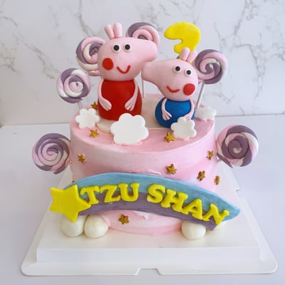 K016佩佩豬棒棒糖翻糖蛋糕1