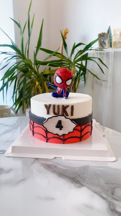 C025蜘蛛人公仔翻糖蛋糕1
