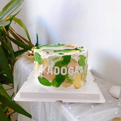 F017迷彩色造型蛋糕1