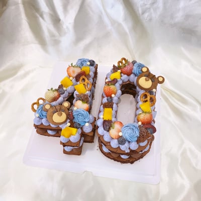 數字40(翻糖熊/藍紫)1