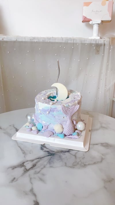 K044冷淡風魚尾貝殼蛋糕1