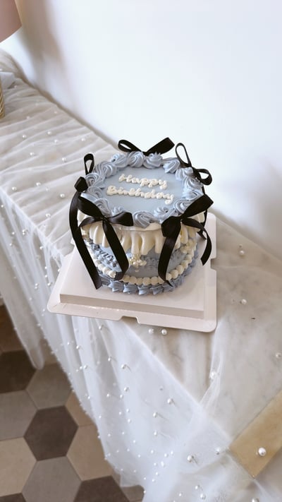 F023寶寶藍蝴蝶結擠花1