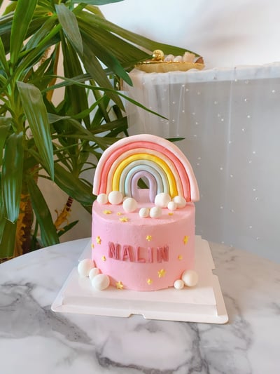 K039粉嫩彩虹造型蛋糕1