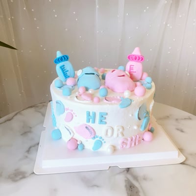 H002雙色奶瓶性別蛋糕1