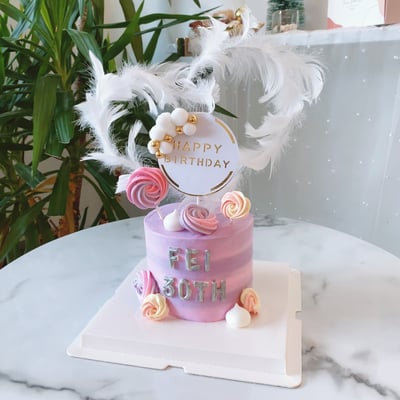 F013粉渲染馬林糖造型蛋糕1