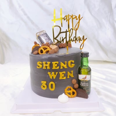 C002深灰雙酒瓶蛋糕1