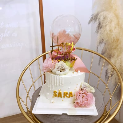 A007純白鮮花氣球1