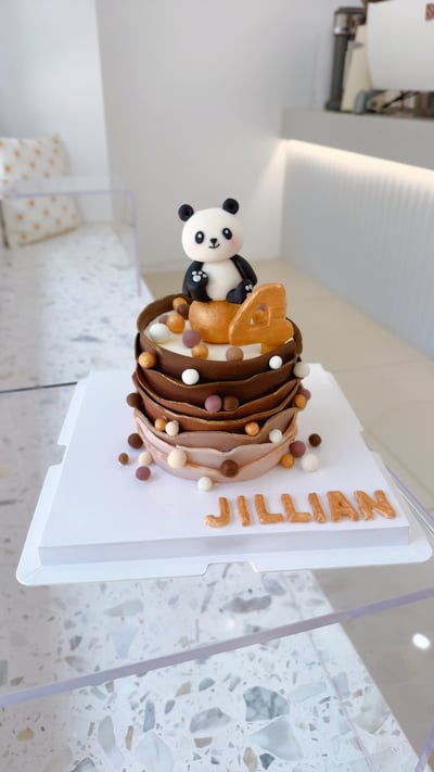 K077熊貓翻糖蛋糕1