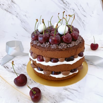 櫻桃巧克力裸蛋糕1
