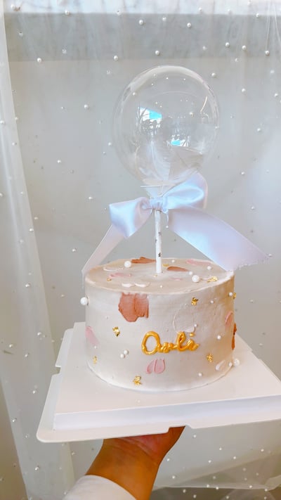 F024奶茶色氣球蛋糕1