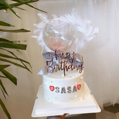 F009純白珍珠愛心蛋糕1