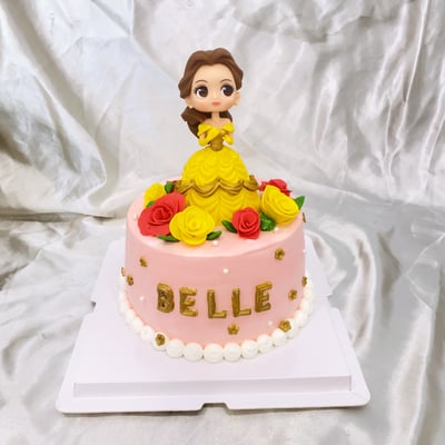 C005花朵貝兒公仔蛋糕1