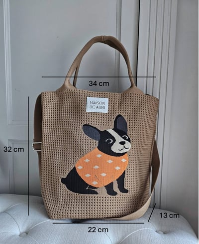 Frenchie Dot Jumbo 法鬥點點大提包5