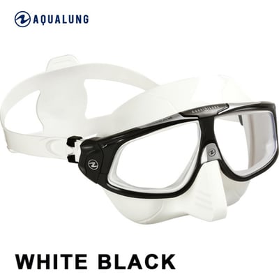 AquaLung Sphera X (思妃拉) 自潛低容積面鏡 白底黑框1