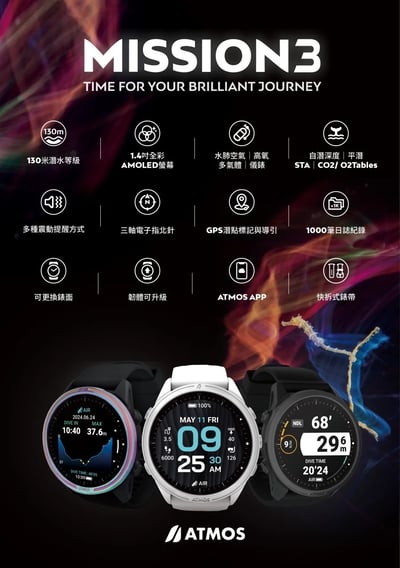 【現貨】 ATMOS MISSION3 潛水電腦錶1