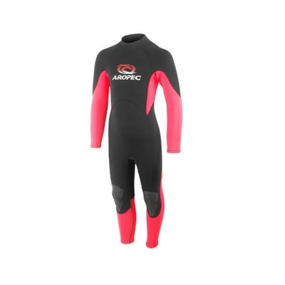 Aropec 2mm兒童長袖連體防寒衣 粉色1