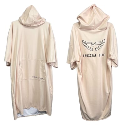 普魯士藍素色毛巾衣 奶茶色1