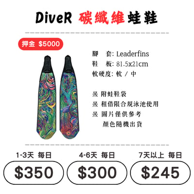 ☆租借-蛙鞋 ☆ DIVER 碳纖維 蛙鞋1