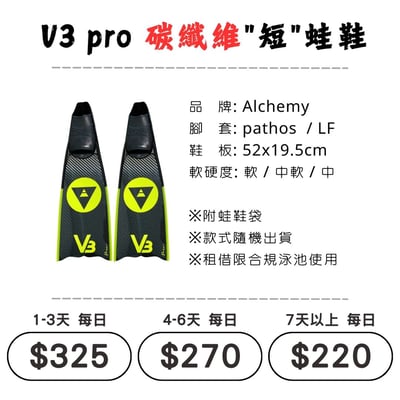 ☆租借-蛙鞋 ☆ Alchemy V3 碳纖維"短"蛙鞋1