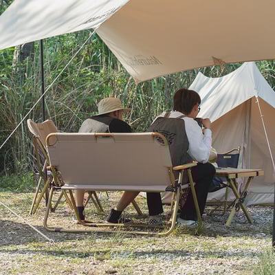 Naturehike 鋁合金木紋雙人折疊露營椅3