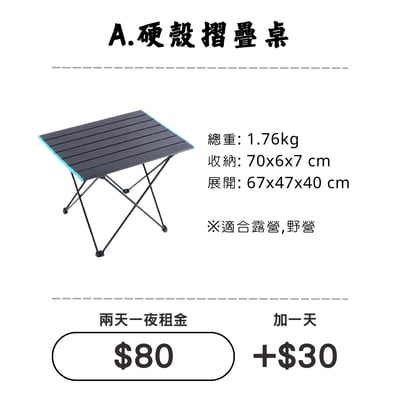 ☆租借-桌子 ☆ A款.硬殼摺疊桌1