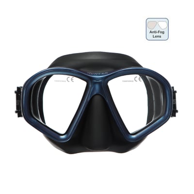 IST Hunter低容積防霧面鏡 黑底藍框1