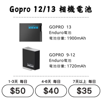 ☆租借-運動相機 ☆ GOPRO 12 /13 電池1