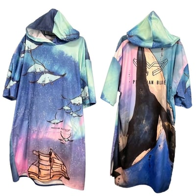 普魯士藍毛巾衣 靜謐的接觸1