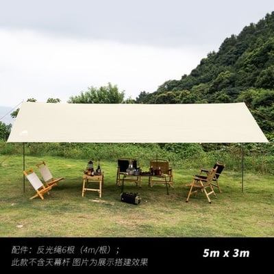 三峰出 3F 多用途方形天幕 210T涂銀 卡其色/象牙白15