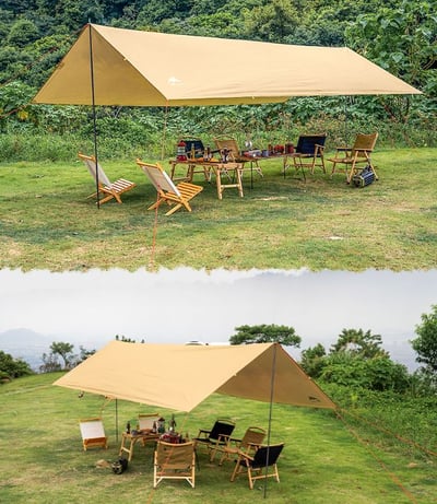 三峰出 3F 多用途方形天幕 210T涂銀 卡其色/象牙白3