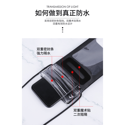 皮革款手機觸屏防水袋 藍色3