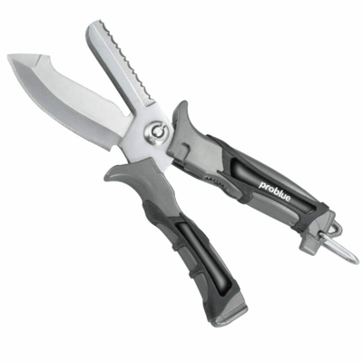 Problue 不銹鋼二合一剪刀式尖頭潛水刀2