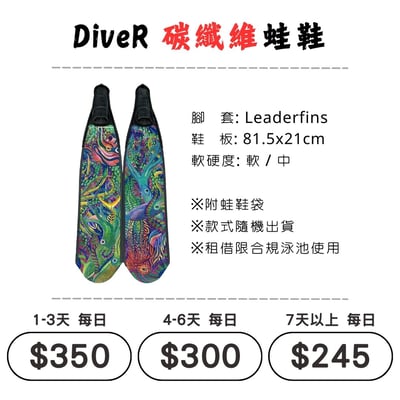 ☆租借-蛙鞋 ☆ DIVER 碳纖維 蛙鞋1