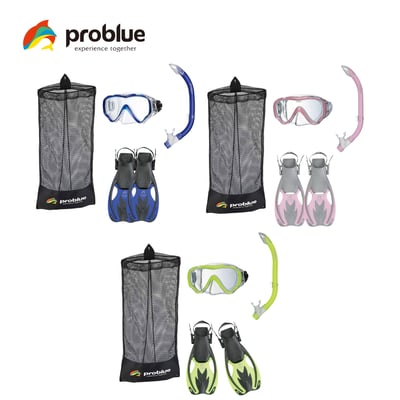 Problue 兒童/青少年 浮潛三寶 半乾式1
