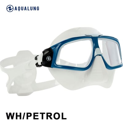AquaLung Sphera X (思妃拉) 自潛低容積面鏡 白底藍框1
