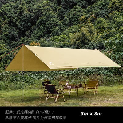 三峰出 3F 多用途方形天幕 210T涂銀 卡其色/象牙白10