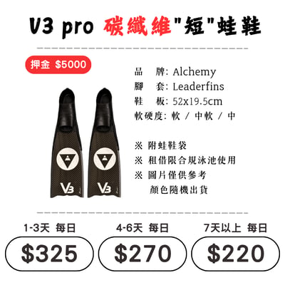 ☆租借-蛙鞋 ☆ Alchemy V3 碳纖維"短"蛙鞋1