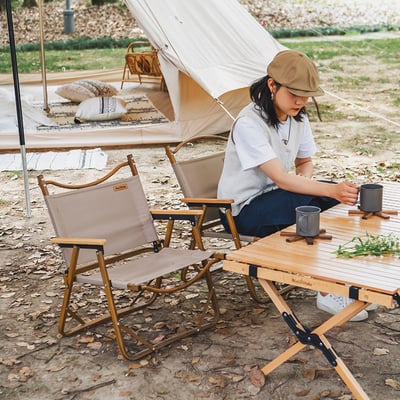 Naturehike 鋁合金木紋單人折疊露營椅2