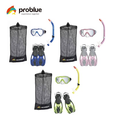 Problue 兒童/青少年 浮潛三寶 全乾式1