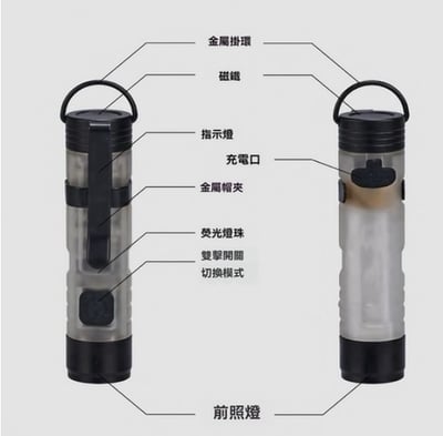 迷你充電手電筒 (可磁吸/帽夾)6