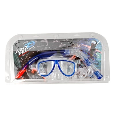 Aropec 成人浮潛呼吸管面鏡套組 藍色1