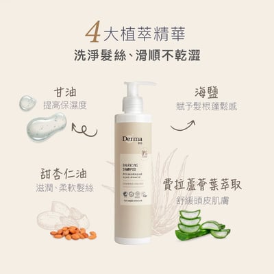 DermaEco蘆薈洗髮露250ml3