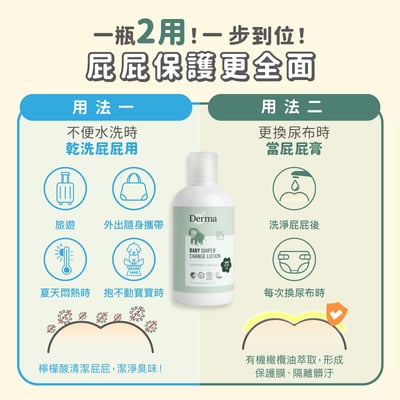 Derma 寶寶乾洗屁屁乳250ml5