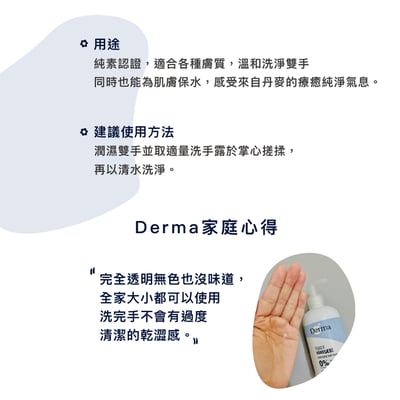 【Derma丹麥德瑪】保濕洗手露250ml4
