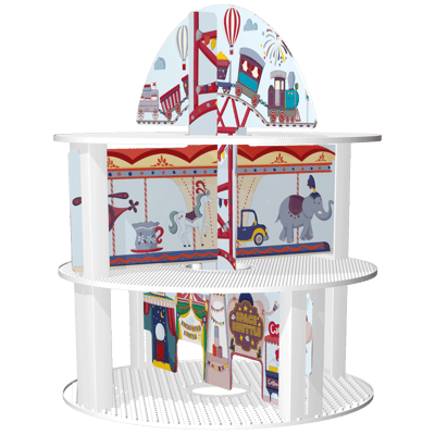 【MUtable】(加購)積木塔情境板－遊樂園1