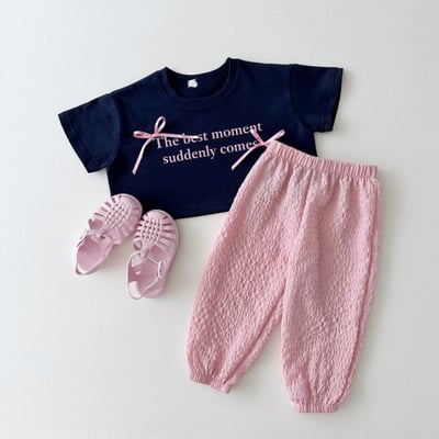 蝴蝶結字母短袖3