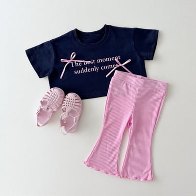 蝴蝶結字母短袖4